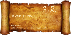 Hirth Rudolf névjegykártya
